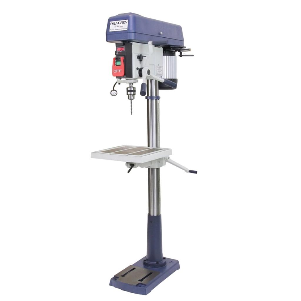 [10214] 17" PALMGREN 16-SPEED FLOOR MODEL STEP PULLEY 1PH DRILL, MODEL#9680177, NEW