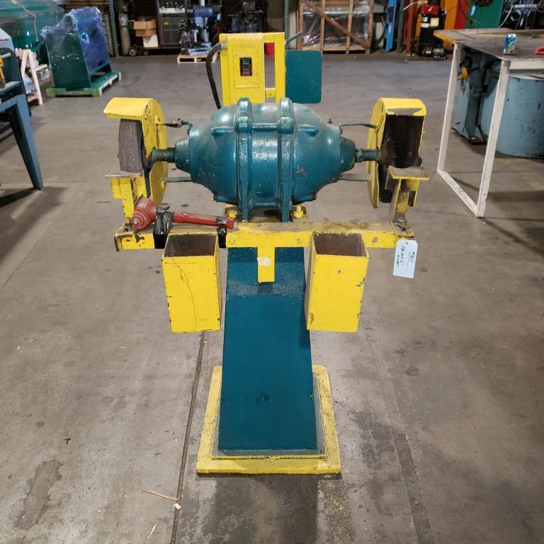 [9613] FLOOR MODEL, 12" BALDOR DOUBLE END GRINDER, SINGLE PHASE, ON STAND, USED